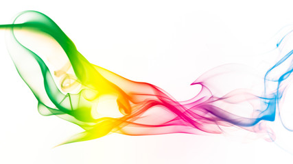 Colored smoke on white background