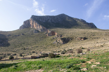 Fototapeta premium Monte Cofano Riserva Naturale, Custonaci, provincia di Trapani, Sicilia, Italia
