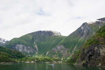 Obraz na płótnie Canvas Flam / Norwegian. 05.29.2015. Panoramic view of the town of Flam in Norway