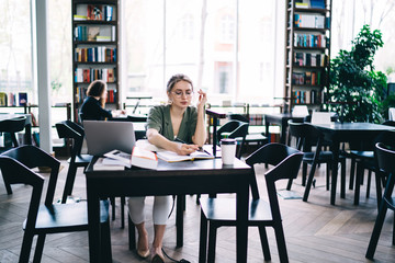 Responsible student preparing for exams