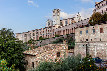 Fototapeta na wymiar Saint Francis Basilica in Assisi