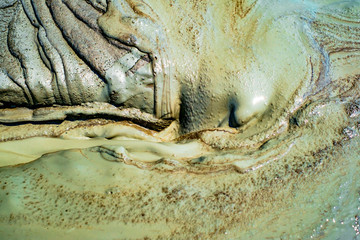 Detail of mud volcanoess clay river