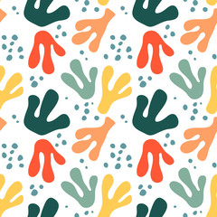 Trendy seamless pattern with graphic abstract geometric shapes. Avant-garde puzzle style. Geometric wallpaper for  cover design.