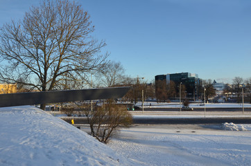 Beautiful park at Tallinn during winter time.