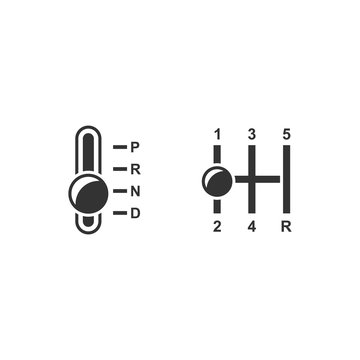 Gear shift set on a white background vector illustration