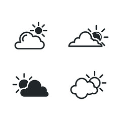 cloud and sun icon template color editable. cloud and sun symbol vector sign isolated on white background illustration for graphic and web design.