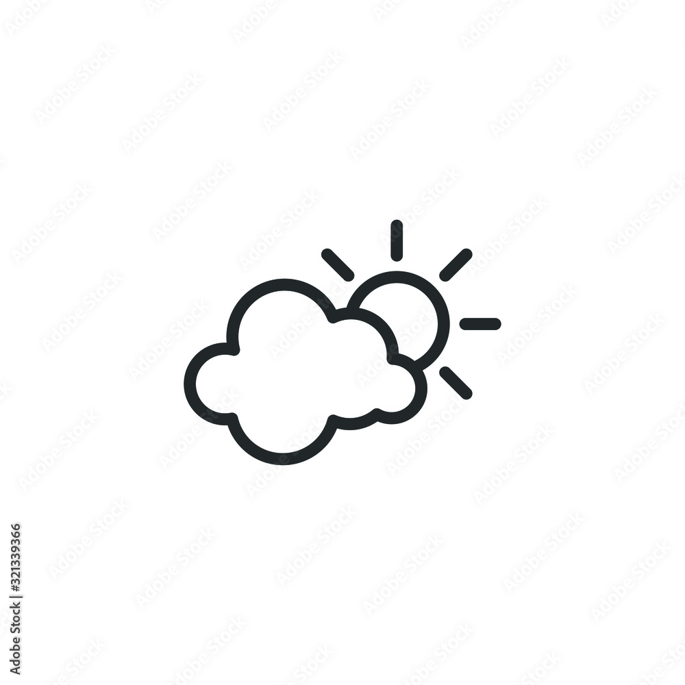 Poster cloud and sun icon template color editable. cloud and sun symbol vector sign isolated on white background illustration for graphic and web design.