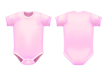 Isolated Baby Bodysuit Mockup in Realistic Style