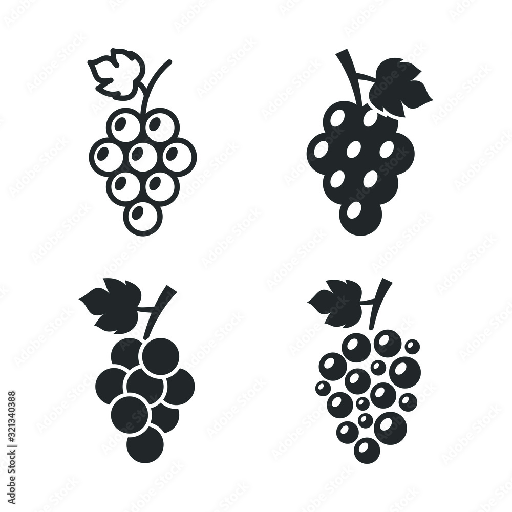 Poster grapes icon template color editable. grapes fruit symbol vector sign isolated on white background illustration for graphic and web design.