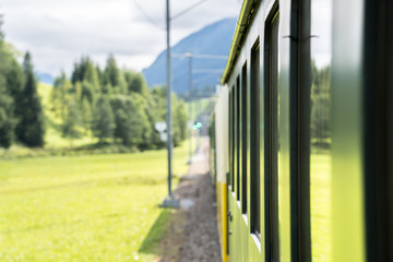 Historic steam train in Davos, Switzerland