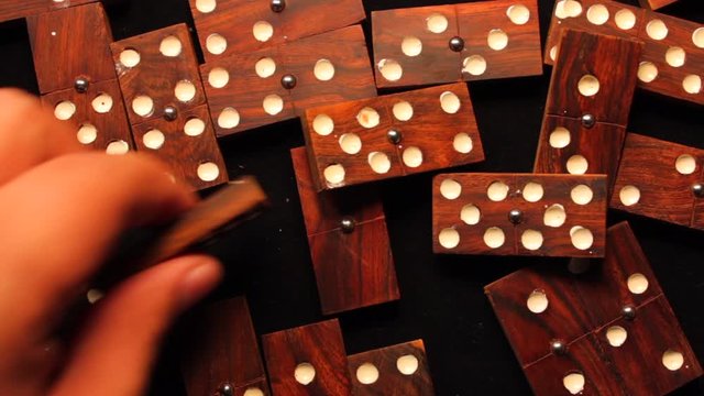 Fichas de domino detalle macro madera juegos de mesa