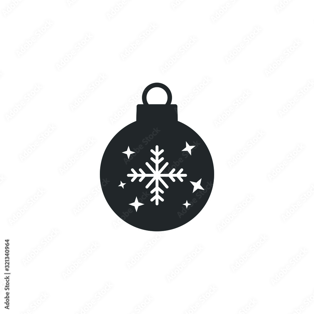 Aufkleber christmas ball icon template color editable. christmas ball symbol vector sign isolated on white bac