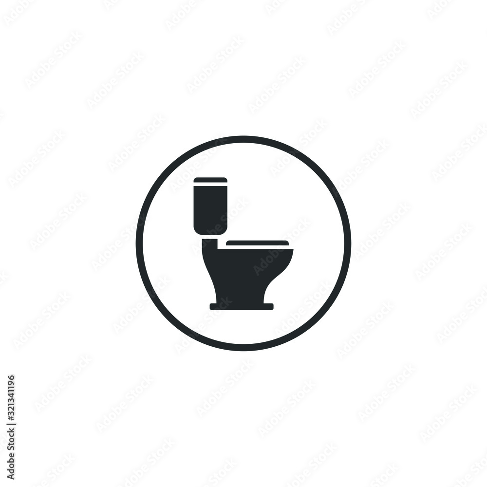 Poster toilet icon template color editable. bathroom symbol vector sign isolated on white background illust