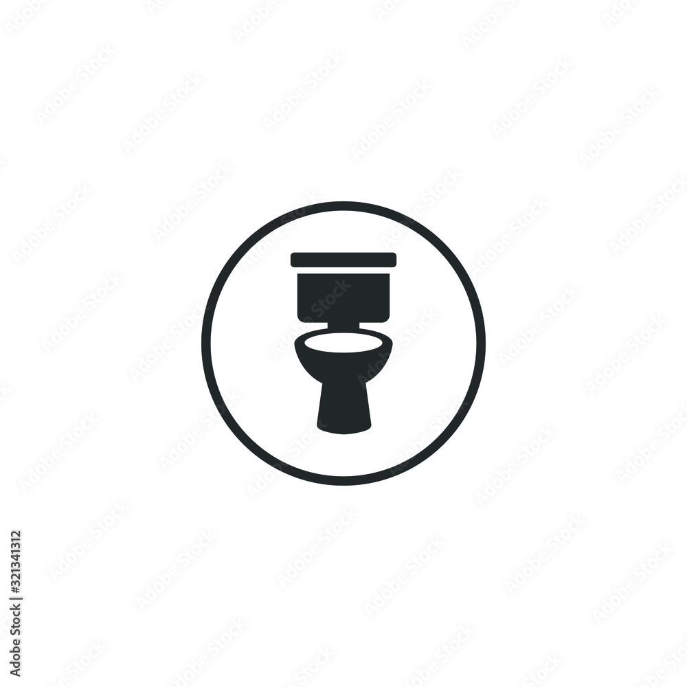 Aufkleber toilet icon template color editable. bathroom symbol vector sign isolated on white background illust