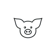pig icon template color editable. pig symbol vector sign isolated on white background illustration for graphic and web design.
