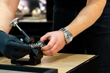 Luxury watches in a store