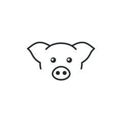 pig icon template color editable. pig symbol vector sign isolated on white background illustration for graphic and web design.