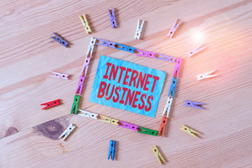 Conceptual hand writing showing Internet Business. Concept meaning business or commercial...