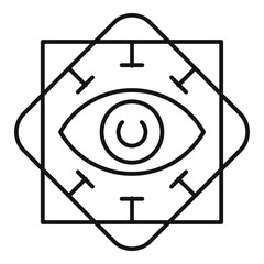 Masonic eye icon. Outline masonic eye vector icon for web design isolated on white background
