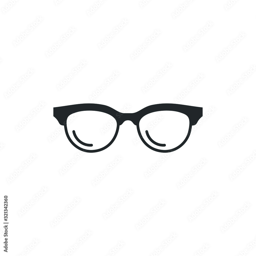 Poster glasses black silhouette icon template color editable. glasses symbol vector sign isolated on white 