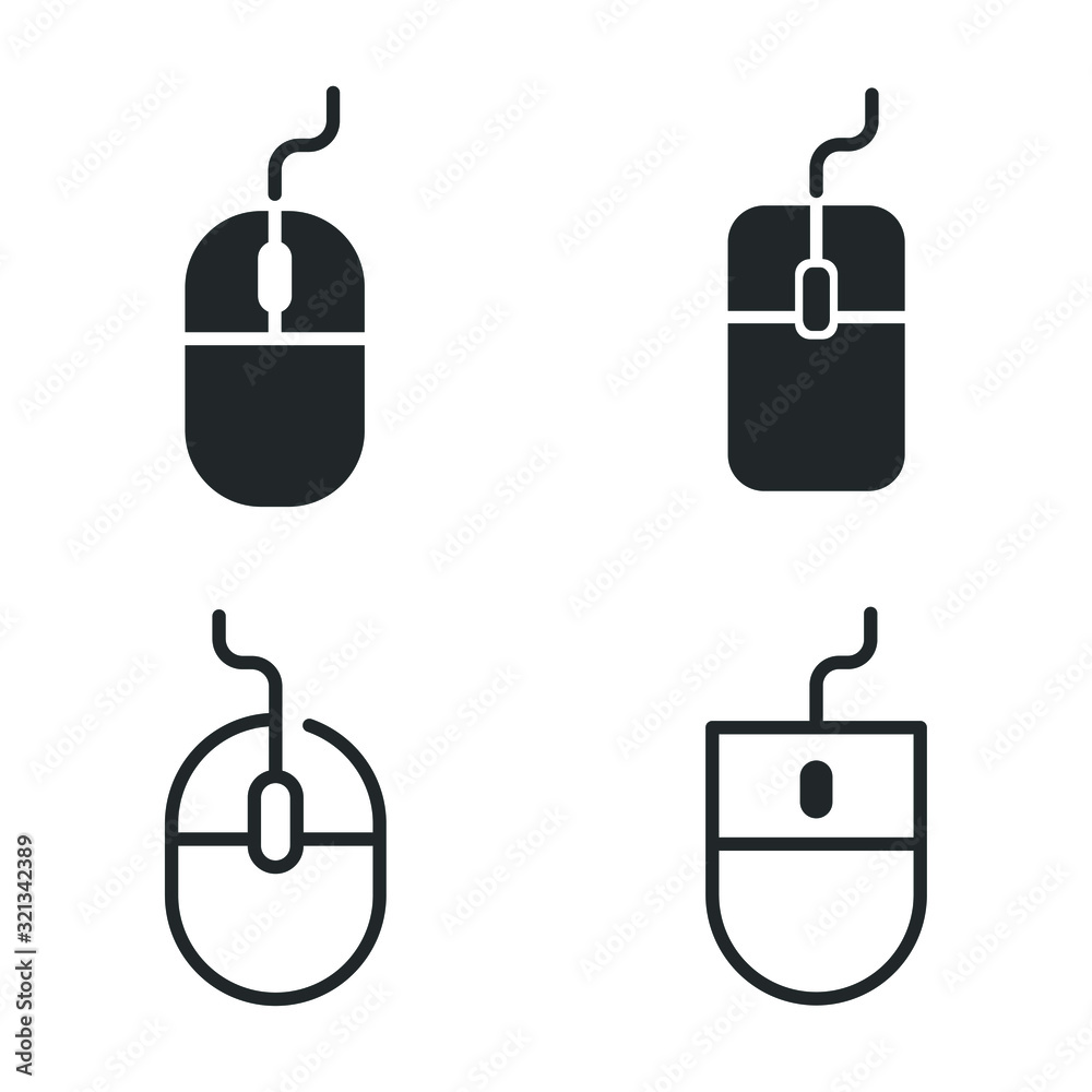 Poster Mouse icon template color editable. Mouse symbol vector sign isolated on white background illustration for graphic and web design.