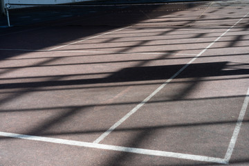 Tennis court on the playground under the roof