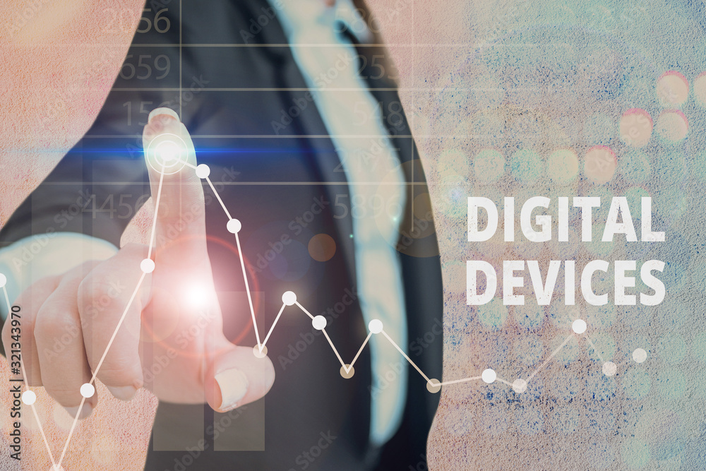 Poster handwriting text digital devices. conceptual photo physical unit of equipment that contains a microc