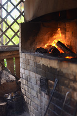 .skewers weigh clean. Arbor on the street with a stove inside. outdoor grill