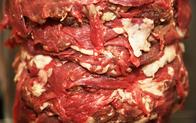 Raw doner meat