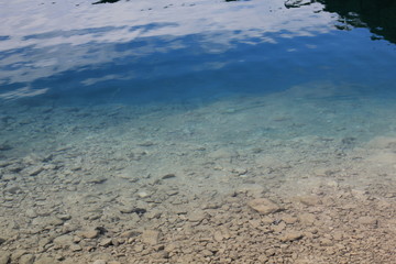 clear blue lake water