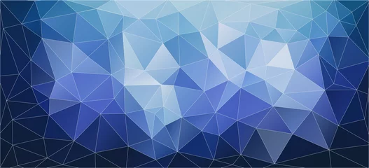 Fototapeten Flat blue geometric triangle wallpaper. Vector background © igor_shmel