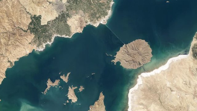 Dramatic water resource dried up, aerial satellite time lapse on lake drying, Orumiyeh Iran. Images furnished by Nasa
