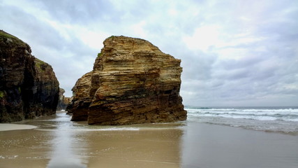 Playa de las catedrales, beautiful beach in the north of Spain