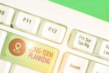 Writing note showing Long Term Planning. Business concept for establishing goals that you expected...