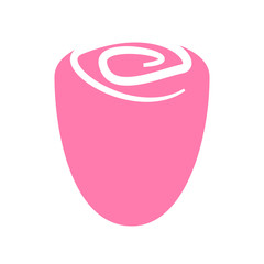 Rose Flower Icon - Isolated On White Background - Vector. Flat Rose Flower Logo. Simple Flower Icon For Tulip Template, Spa Label, Floral Logo, Wellness And Blooming Rose Icon