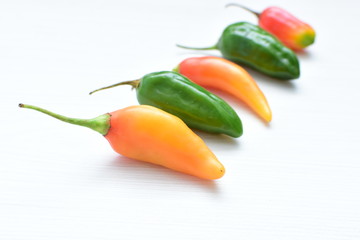 Aji variety sweet pepper in different colors