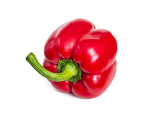 Juicy red bell pepper isolated on a white background
