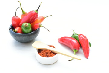 Aji variety sweet pepper in different colors