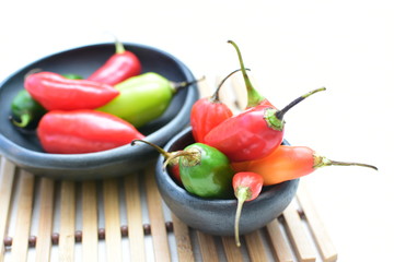Aji variety sweet pepper in different colors