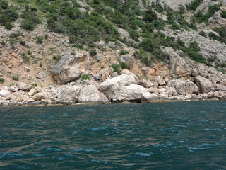 Obraz premium Black Sea. South coast of Crimea.An excellent place for relaxation and recreation with children. As well as excellent fishing.