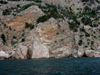 Fototapeta premium Black Sea. South coast of Crimea.An excellent place for relaxation and recreation with children. As well as excellent fishing.