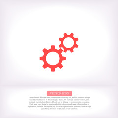 Gears vector icon , lorem ipsum Flat design