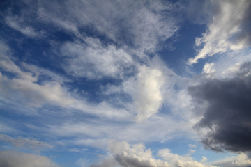 Fototapeta na wymiar The vast blue sky and clouds sky. blue sky background with tiny clouds. blue sky panorama.