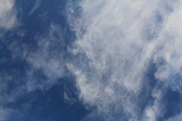 The vast blue sky and clouds sky. blue sky background with tiny clouds. blue sky panorama.
