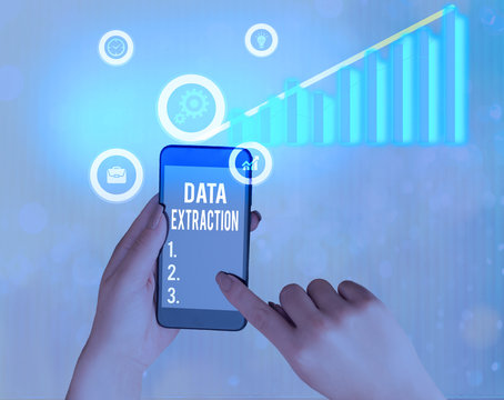 Handwriting text Data Extraction. Conceptual photo act or process of retrieving data out of data sources