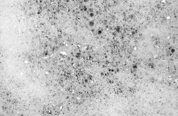 Foam bubble from soap or shampoo washing on top view. Foam background. White foam.