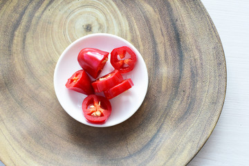 Aji variety sweet pepper in different colors