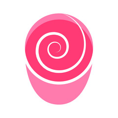 Rose Flower Icon - Isolated On White Background - Vector. Flat Rose Flower Logo. Simple Flower Icon For Tulip Template, Spa Label, Floral Logo, Wellness And Blooming Rose Icon