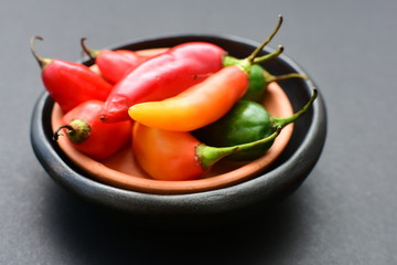 Aji variety sweet pepper in different colors