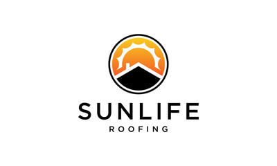 sunlife roofing logo design concept